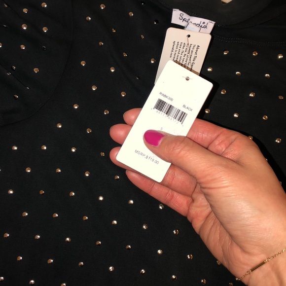SPLENDID Studded Faded Black Top size Small NWT 🌟 - Picture 7 of 8